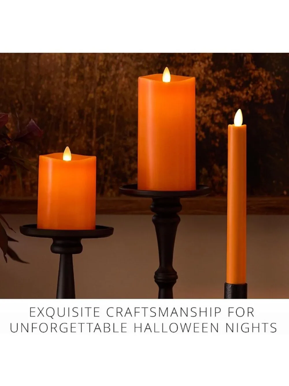 Flameless LED Candle with Timer, Real Wax Pillar, 3x6.5 Inch, Fall Decor, Remote